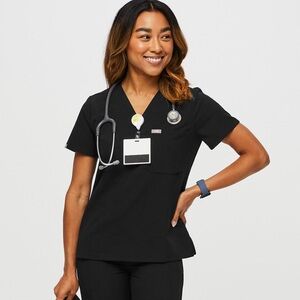 Figs black Catarina V-Neck Scrub Top